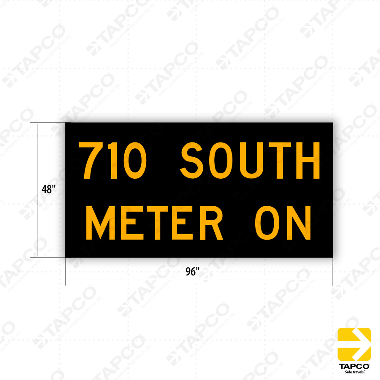 W88-3 (CA) 210 WEST METER ON ACTIVATED BLANK-OUT Sign - Warning